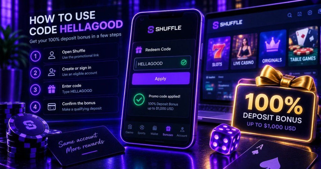 How to use Shuffle promo code HELLAGOOD